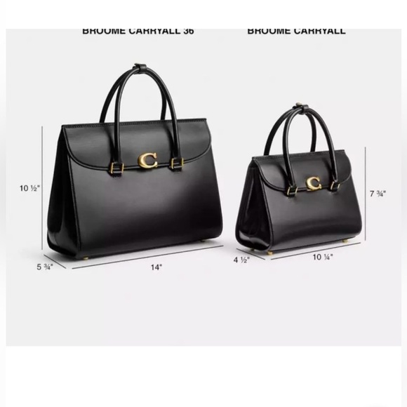 coach Broome Carryall Black Leather Handbag - Picture 3 of 11